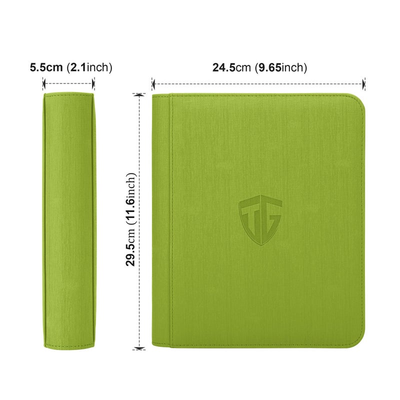 TCGUARD Toploader Binder Holds 112 Toploaders  4 Pocket Top Loader Binder for 3"" x 4"" Rigid Card Holders for Trading Cards or Sports Cards Binders (Green) - Image 2